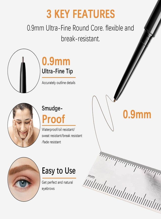 MAVENI Browcharm Microblading Brow Pencil, 0.9mm Fine Tip, Waterproof Eyebrow Pencil, with 1+1 Same Color Refills, Shapes, Defines, Fills, and Contours for Full, Natural-Looking Brows (05 Deep Brown) - Image 3
